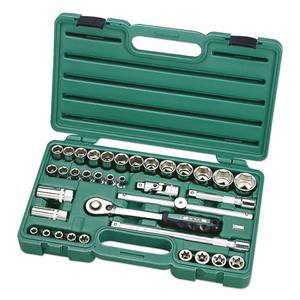 Juego de Llaves de Trinquete de 36 Piezas, 1/2'', Tamaños Métricos, Acero CR-V, Kit de Herramientas Manuales para Reparación de Automóviles - Product Image 1