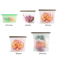 1000ml FDA sacs de stockage en silicone sans BPA de qualité alimentaire sacs en silicone réutilisables pour l'organisation à domicile voyage écologique