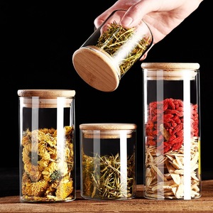 Frascos de Vidrio de Borosilicato con Tapas de Bambú para Dropshipping en Shopify, Recipientes Sellados con Rayas Verticales, Organizadores de Cocina - Product Image 5
