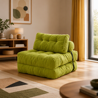 Fauteuil canapé sans structure pliable, rembourré, inclinable, convertible en lit, une place, excellent confort pour salon