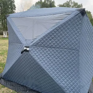 Pop Up Custom Outdoor Sauna Tent Kamer Draagbaar Vierkant Wandelen Geïsoleerd Camping Sneeuw Ijsblokje Winter Vissen Tent Huis