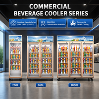Vitrine réfrigérée sur mesure 660L à 2 portes avec façade en verre et éclairage LED intérieur pour boulangerie