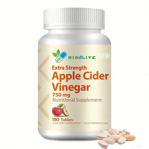 Complément Minceur OEM à Succès : 180 Comprimés Halal de Vinaigre de <span class=keywords><strong>Cidre</strong></span> de Pomme 750mg avec Magnésium et Calcium - Product Image 2