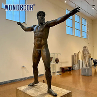 Grande sculpture moderne en métal, style romain grec, statue de Zeus en bronze