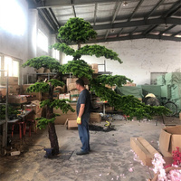 FL-801 Grüner Künstlicher Kiefern-Bonsai für Innen/Außen, Heim-Terrasse, Garten-Dekoration für Abschlussfeiern