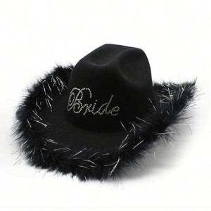 Chapeaux Fedora en feutre poly-coton en gros, en stock, blancs, pour mariage, fête, bordure à plumes brillantes, unisexe, pêche, affaires - Product Image 3