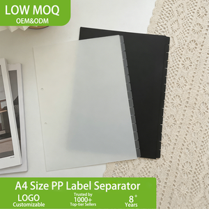 קלסרים מפלסטיק בהתאמה אישית בגודל A4 עם 15 כרטיסיות, קלסר אינדקס שחור בגודל Letter עם 3 טבעות ומגני דפים - Product Image 1