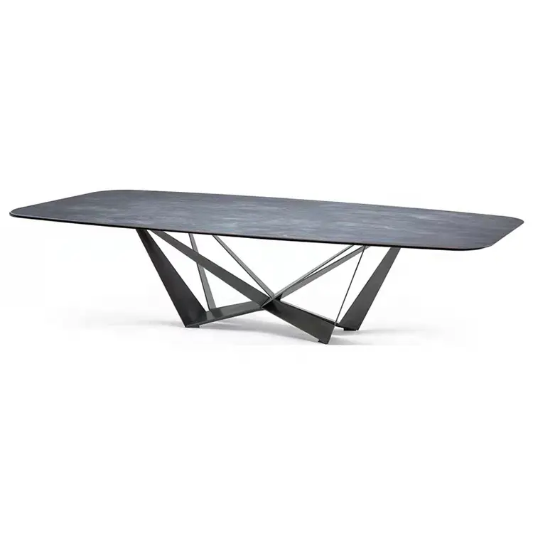 Haut de gamme style Occidental Meilleure vente coloré moderne table à manger en marbre de grande taille