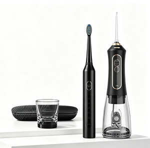 Kit de Nettoyage Buccal Double Fonction : Hydropulseur <span class=keywords><strong>Dentaire</strong></span> et Brosse à Dents Électrique Étanche IPX7 – Vente en Gros Petites Séries OEM - Product Image 1