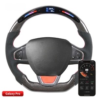 Volant de direction en fibre de carbone véritable avec commande par application LED, vitesse et régime, pour Renault Clio Sport Style - Vente chaude