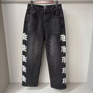 <span class=keywords><strong>Jeans</strong></span> Denim da <span class=keywords><strong>Uomo</strong></span> 2026 di Lusso, Nuovi Pantaloni Ricamati Firmati, Modello Baggy Dritto Hip Hop, Collezione Mixed Emotion - Product Image 6