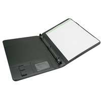Porte-documents de présentation d'entreprise en cuir PU A4, écologique, de haute qualité, unisexe, avec logo personnalisé, à 3 anneaux, pour le bureau