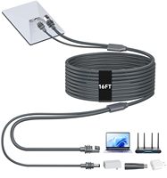 Câble Ethernet 2-en-1 Mini Ethernet 5521+RJ45 Catégorie 6 à paire torsadée, câble Ethernet et d'alimentation pour ordinateur, câble Ethernet extérieur étanche