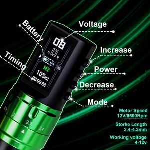 Máquina de Tatuar Inalámbrica <span class=keywords><strong>LBB</strong></span> S30 MAX con Pantalla a Color, Función de Memoria de Voltaje, Modo Dotwork, Carrera Ajustable - Product Image 1