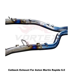 Vortex Blue Burnt Titanium Valved Catback Exhaust System for Aston Martin Rapide 6.0L V12 Direct Fit Performance <b>Kits</b> - Product Image 4