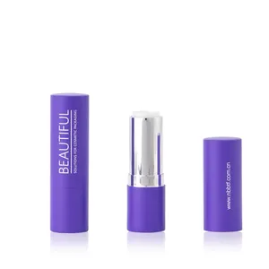 Empty aluminum lipstick case  matte purple lipstick container  3.8g metal lavender lipstick tube