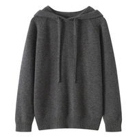 Pull à capuche en cachemire pur à 100 % pour femme, style décontracté et sportif, fournisseur B2B