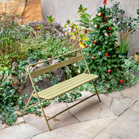 Chaise pliante en métal d'extérieur à dossier haut, double banc pour café et salon de thé, usage de loisirs