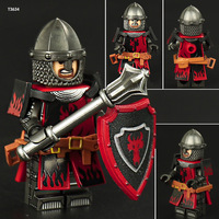 Ensemble de blocs de construction en plastique ABS pour le commerce extérieur, modèle ST3631-3636, Chevalier Ombre Dragon Médiéval