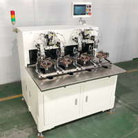 Machine automatique à grande vitesse de bobinage et de torsion de moteurs de ventilateurs de plafond, à commande PLC CNC à quatre stations, avec fonction de coupe de fil
