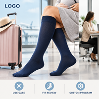 Chaussettes de compression confortables pour la maternité, sans pression sur le mollet, à compression graduée, avec tableau de mesure, à bout plat et large, vérifiées