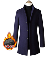 Veste en laine d'hiver pour homme, manteau en laine de haute qualité, col décontracté et ajusté, manteau long en laine pour homme, col en coton respirant