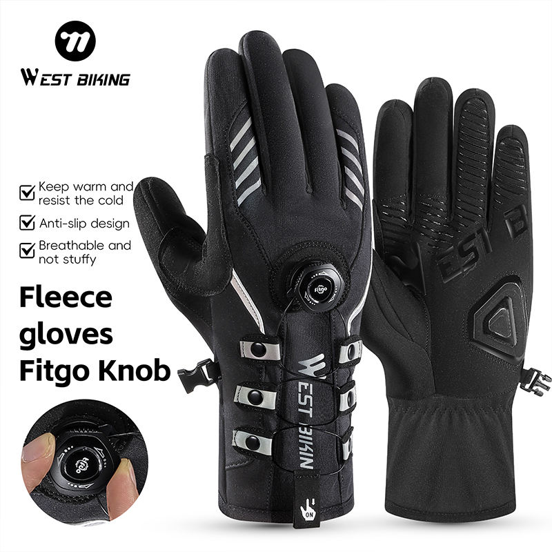 WEST BIKING Winter Cycling Gloves Full Finger Waterproof