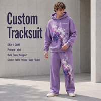 Chándal Personalizado con Sudadera con Capucha y Estampado Gráfico Multicolor, Pantalones Deportivos Holgados con Bolsillos, Ropa Deportiva Casual para Hombre