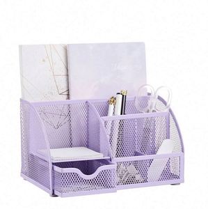 Organisateur de bureau en maille pour stylos et crayons, 7 compartiments, support de rangement en fil métallique pour fournitures de bureau - Product Image 1