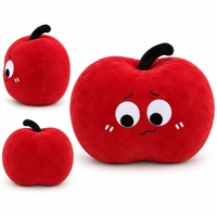 Coussin en peluche personnalisé en forme de pomme Kawaii, oreiller moelleux pour canapé, décoration d'intérieur, cadeau pour enfants, peluches personnalisées