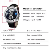 Montre Wandering Hours automatique mécanique céleste en acier inoxydable 316L avec affichage ciel étoilé satellite, montre personnalisée OEM haut de gamme