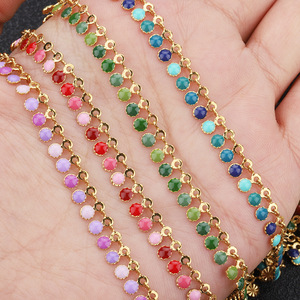 Stainless Steel Enamel Drip Chain Tassel Clavicle Necklace <b>Bracelet</b> Anklet DIY Jewelry Party Accessory - Product Image 2