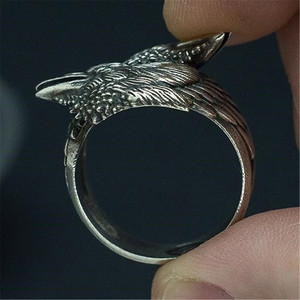 Anillo Vintage para Hombre con Piedras Preciosas, Diseño <span class=keywords><strong>de</strong></span> Cuervos, Mitología Nórdica, Odín, Aleación, Amuleto Nórdico, Tallas 7-12 - Product Image 4