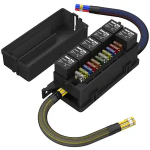 12V Fuse Relay Box 11 Way ATC/ATO Blade Fuses, Pre-Wired Fuse and Relay Box