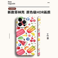 Coque Rigide pour Téléphone avec Motif Glace et Fruits pour iPhone 17 Air 16 15 14 13 12 11 Pro Max 7 8 Plus 16e
