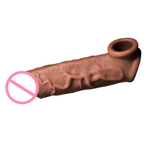 Hete Verkoop Paren Seks Vibrator Vloeibare Siliconen Lengte Dikte Verhogen Mannen Penis Verlenging Mouw Echt Groot - Product Image 5