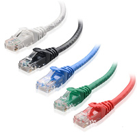 Câble réseau intérieur non blindé HOTION 26AWG CCA RJ45 Plug Cat6 UTP 8 conducteurs, gaine en PVC noir, cordon de raccordement Ethernet