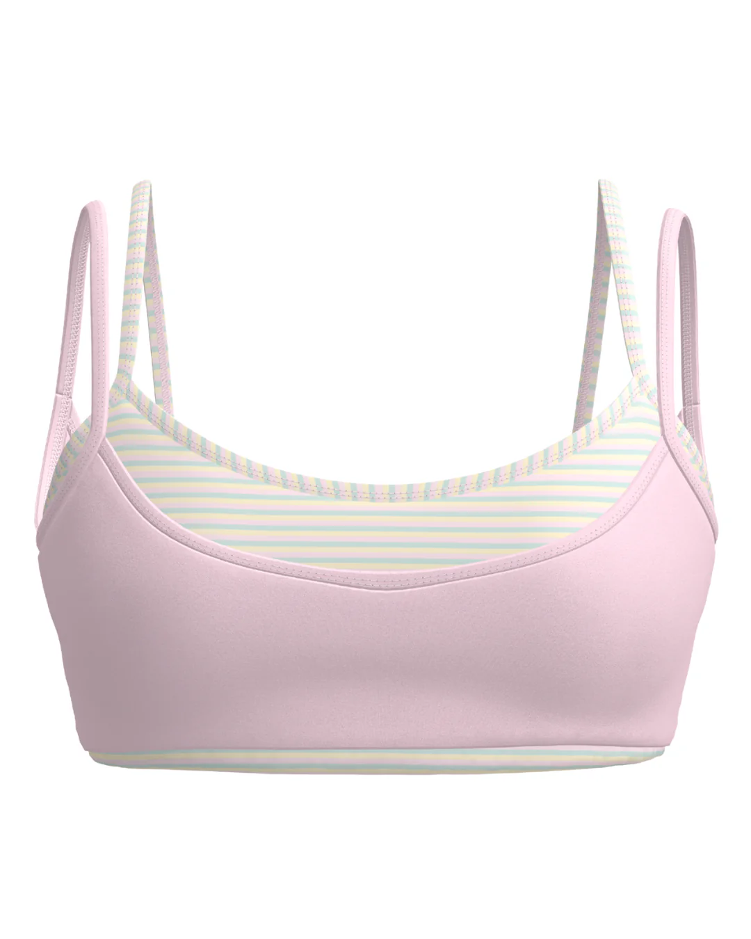 Sujetador Rosa Pastel con Rayas Retro