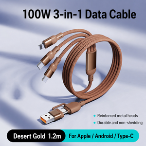 Cable USB C 3 en 1 de Nylon SUNGUY, Cable de Datos USB C de Carga Rápida PD de 100W para Teléfono Móvil y Portátil - Product Image 3