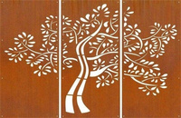 Corten-VALLA DE ACERO para jardín, planta de corte láser decorativa para exteriores