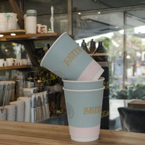 Gobelets à café en papier jetables à double paroi de 12oz du fabricant Papier artisanal PLA Boissons chaudes/froides Impression Revêtement mural simple/à dipple - Product Image 6