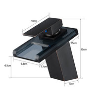Trois couleurs lumière LED robinet d'eau robinet robinet en verre salle de bain évier robinet Durable robinet de cuisine