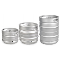 Kelas Makanan Kosong AISI 304 Baja Tahan Karat Euro Draft Tong Barel 20l 30L 50 Liter Tong Bir Peralatan Homebrew