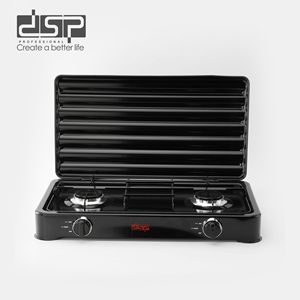 Estufa de Gas Portátil Dsp de Doble Quemador para Acampar al Aire Libre con Tapa y Construcción Metálica - Product Image 2