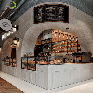 Vitrine de boulangerie commerciale en verre pour la présentation du pain, comptoir de présentation personnalisé pour biscuits et chocolats, mobilier de boulangerie - Product Image 1