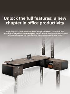 高档实木办公桌豪华简约现代办公家具商务办公桌中国制造商 - Product Image 5