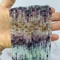 Perles rondes en pierre de fluorite facettée dégradée de 2 mm, 3 mm, 4 mm, 5 mm, pour la fabrication de bijoux, bracelets et colliers en DIY