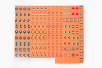 Ubin Mahjong Barney Orange Garis Minimalis