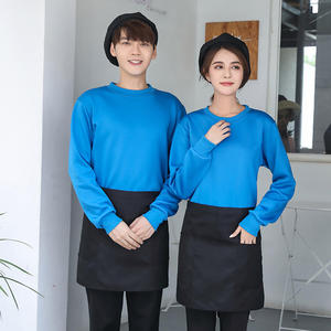 Unisex Fleece Lined Crew Neck Workwear Long Sleeve <b>Apron</b> Set For Restaurant Bar Uniforms - Product Image 2