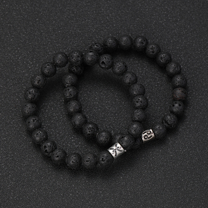 Pulsera de los 12 Signos del Zodiaco para Hombre <span class=keywords><strong>y</strong></span> Mujer, Piedra Volcánica Energética, Cuentas de Roca Fundida, Difusor de Aceites Esenciales, Regalo Conmemorativo para Festivales - Product Image 6